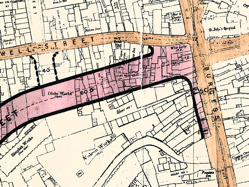 Map 1914 Plan Well St Burges Map 1914 Plan Well St Burges